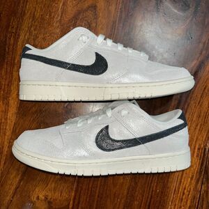 Size 10 - Nike Dunk SE Low White Glittery Suede W